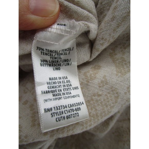 Cloth & Stone Romper Medium Linen Pullover Wrap Snake Skin Roll Tab - Picture 13 of 14